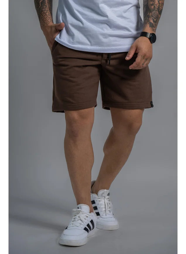 Bermuda Masculina Moletom Café