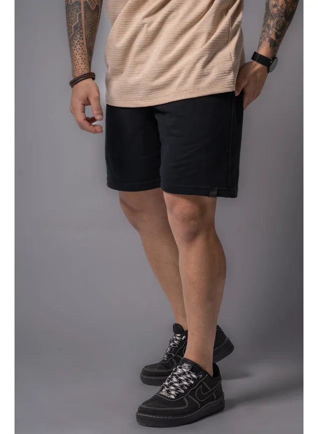 Bermuda Masculina Moletom Preta