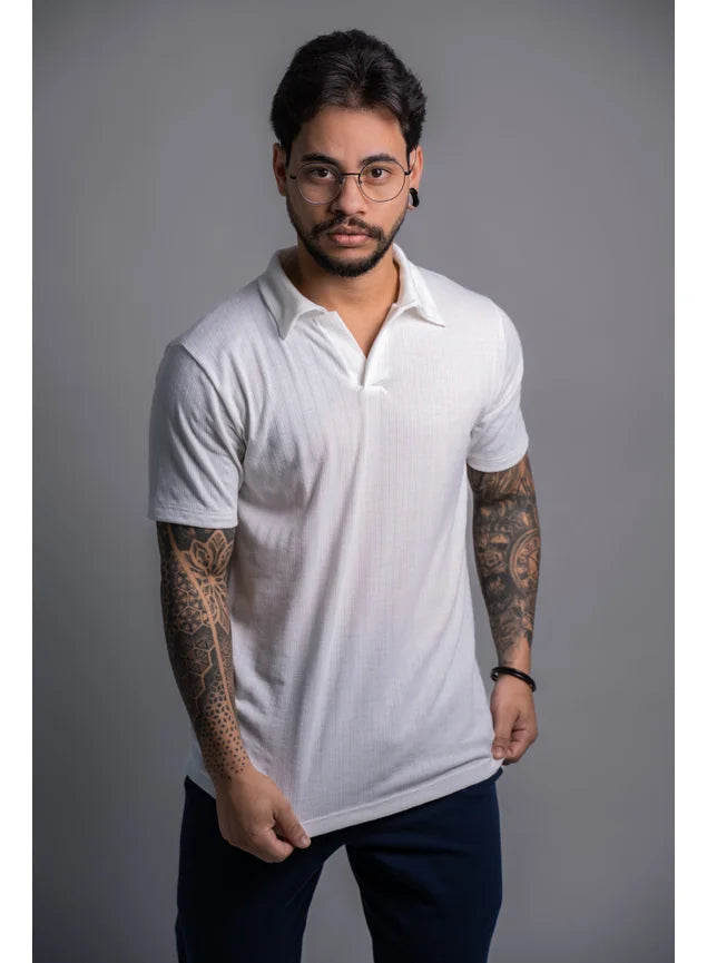 Camisa Polo S/ Botão, Vicenza Off White