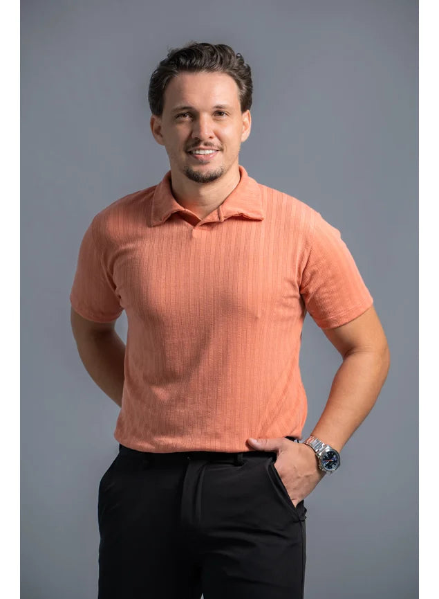 Camisa Polo S/ Botão, Vicenza Salmão